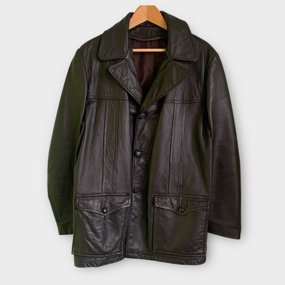 Vintage 70s / 80s Brown Leather Jacket - Picture 5 of 9